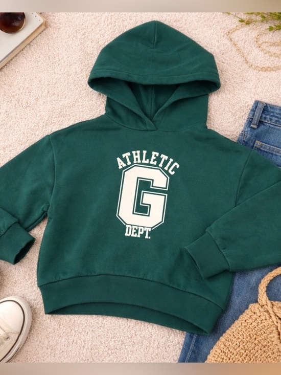 GAP Other - GAP Kids S 6-7 Green Athletic Dept Cropped Hoodie Sweatshirt